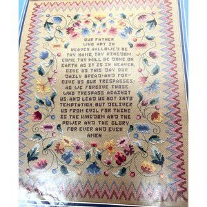RARE Bernat American Sampler Lords Prayer Counted Cross-Stitch Pattern